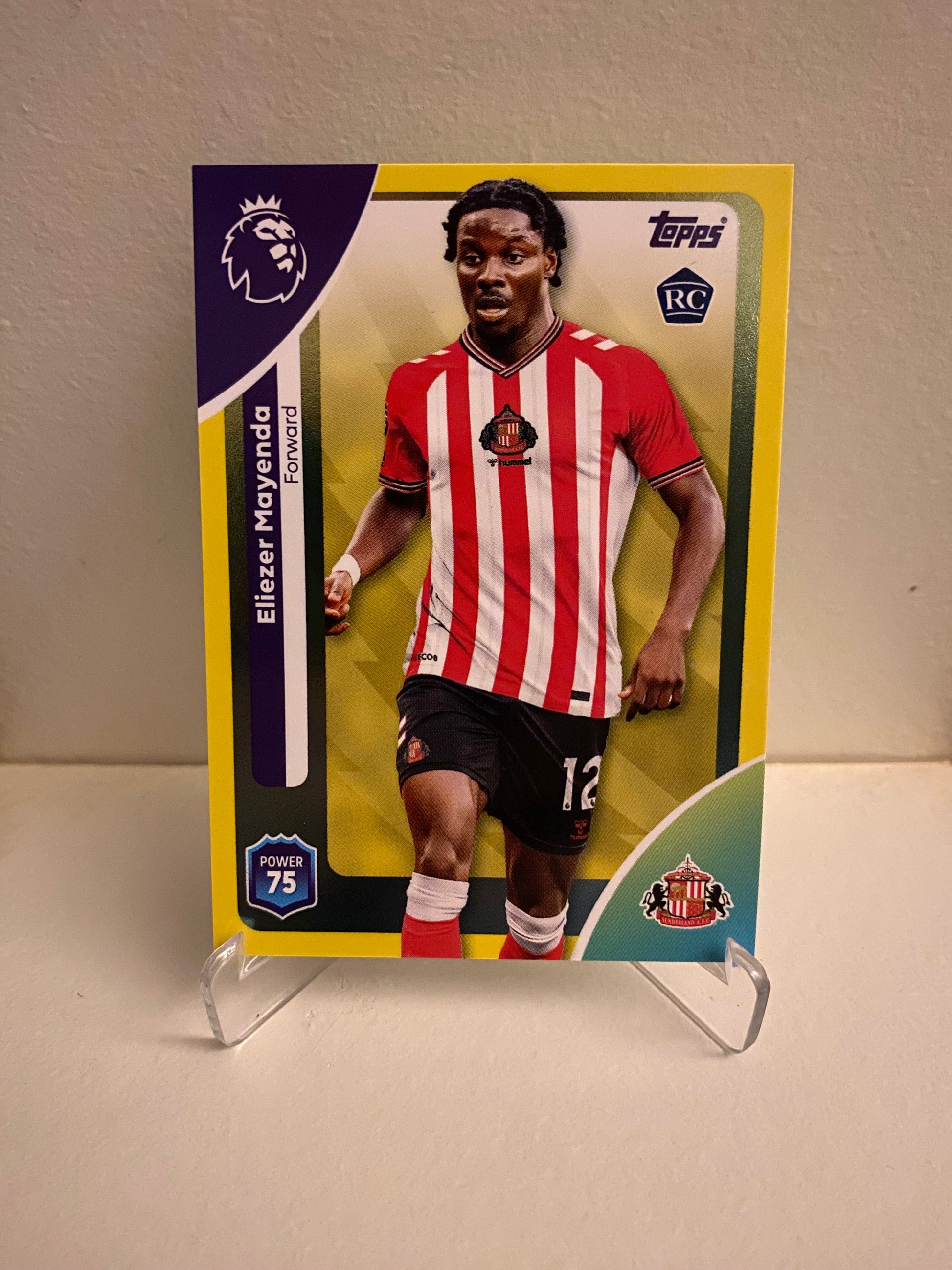 Fodbold kort Topps Premier League 2025/2026 - Yellow Parallel Eliezer Mayenda - Pokedexet
