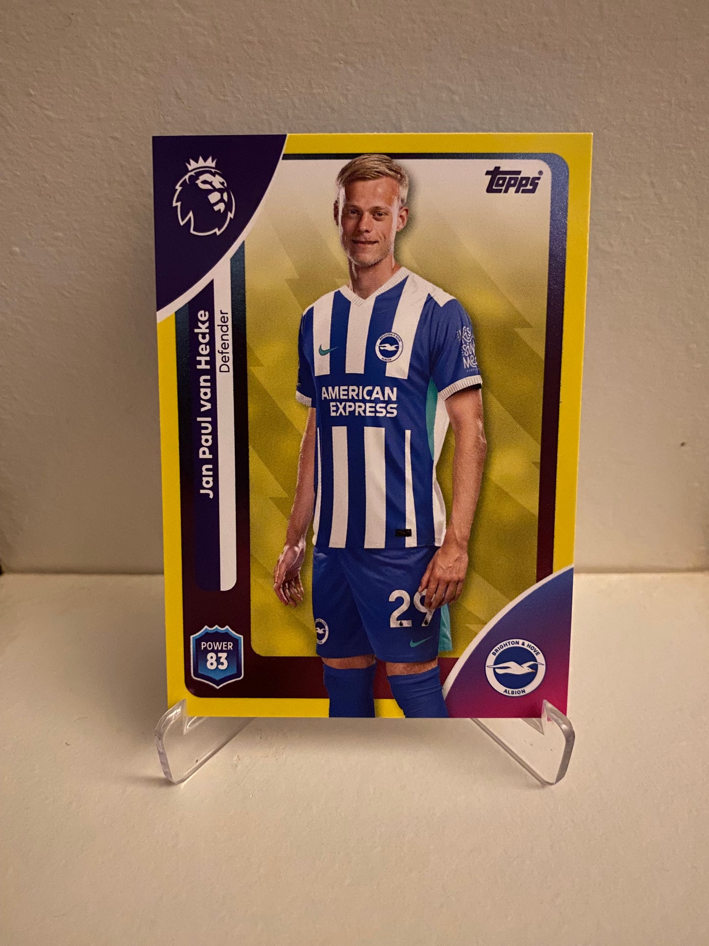 Fodbold kort Topps Premier League 2025/2026 - Yellow Parallel Jan Paul Van Hecke - Pokedexet
