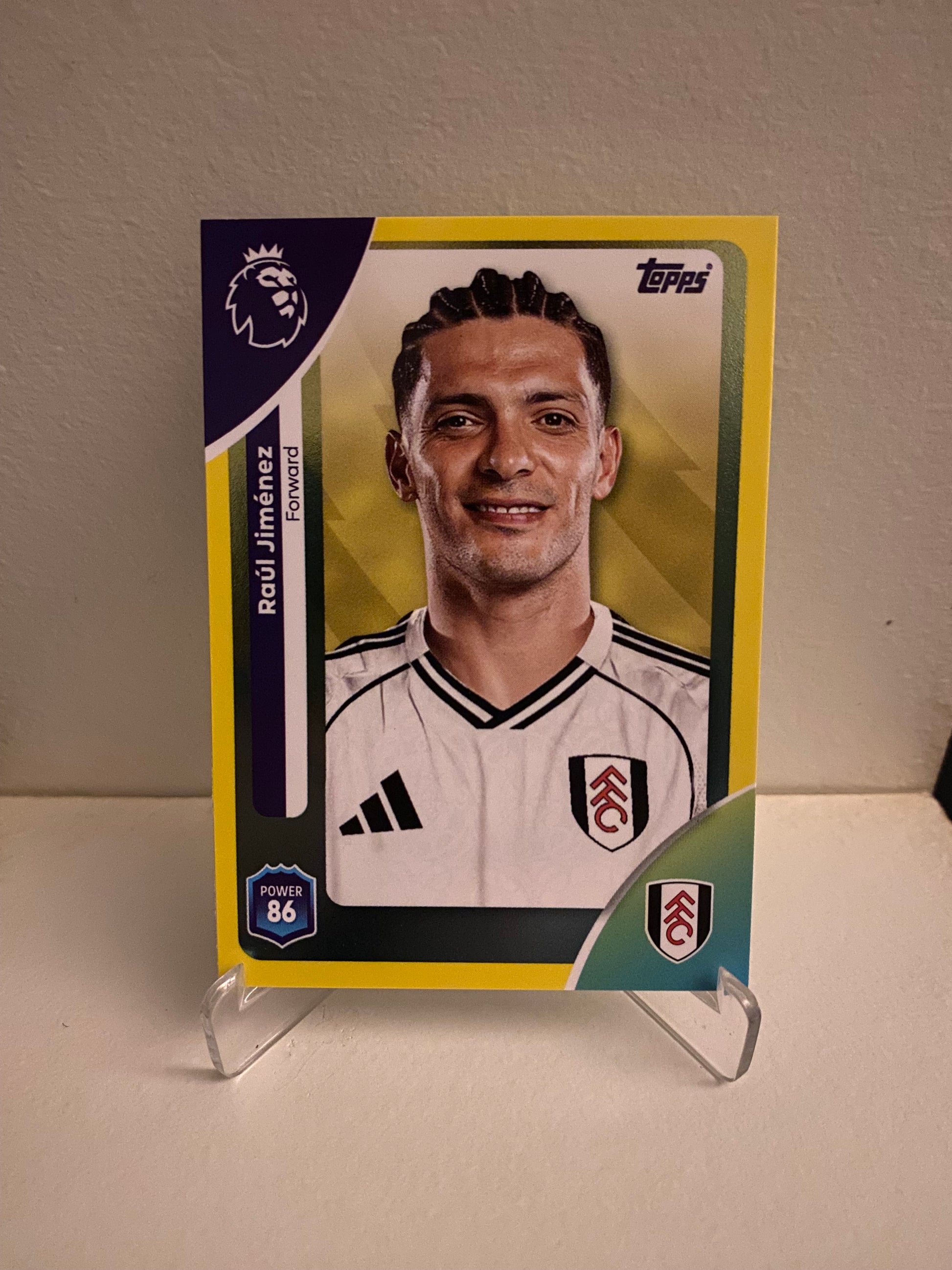 Fodbold kort Topps Premier League 2025/2026 - Yellow Parallel Raul Jimenez - Pokedexet