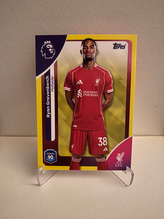 Fodbold kort Topps Premier League 2025/2026 - Yellow Parallel Ryan Gravenberch - Pokedexet